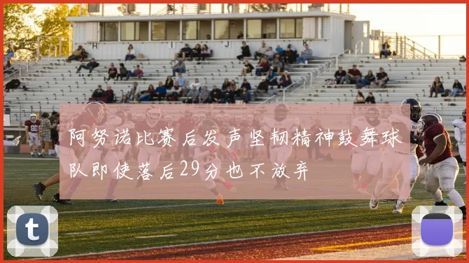 阿努诺比赛后发声坚韧精神鼓舞球队即使落后29分也不放弃